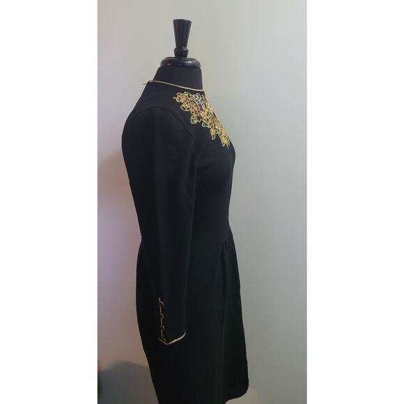 VTG Don Sayres Santana Knit Dress Size 4P (Wool‑Blend, Rhinestone Details) USA - Picture 7 of 14